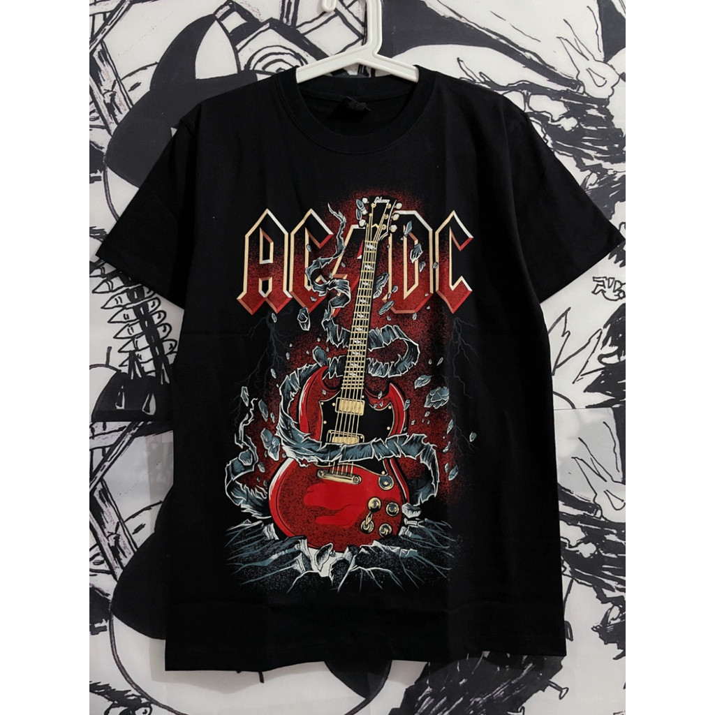 Camiseta Unissex Oversized Plus Size Feminina Masculina AC/DC Rock Clássico   100%  Concerto Show Envio Imediato