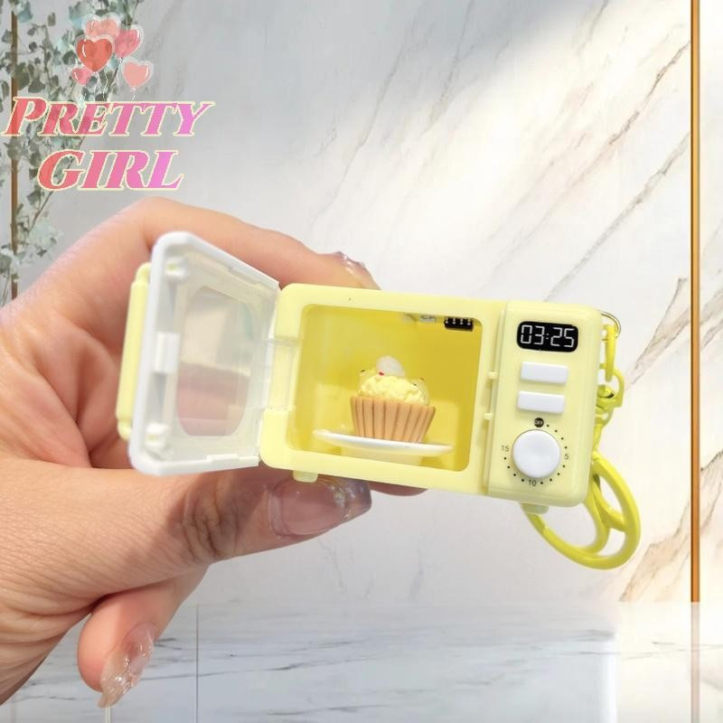 Chaveiro Criativo de Micro-ondas com Luz, Pingente Fofo para Mochila, Acessório para Bolsa de Carro P V