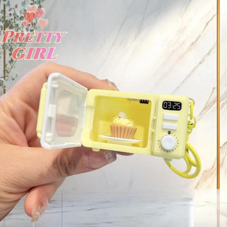 Beautiful Girl] Chaveiro Criativo de Micro-ondas com Luz, Pingente Fofo para Mochila…
