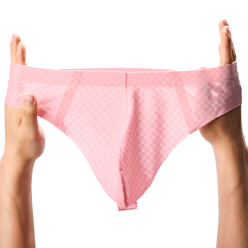Cuecas Masculinas Sem Costura De Seda Gelada Tangas Ultrafinas Fio Dental Roupa Íntima Respirável