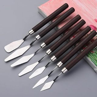 Kit 7 Peças Espátula Artista Faca de Aço Inoxidável Para Pintura a Óleo