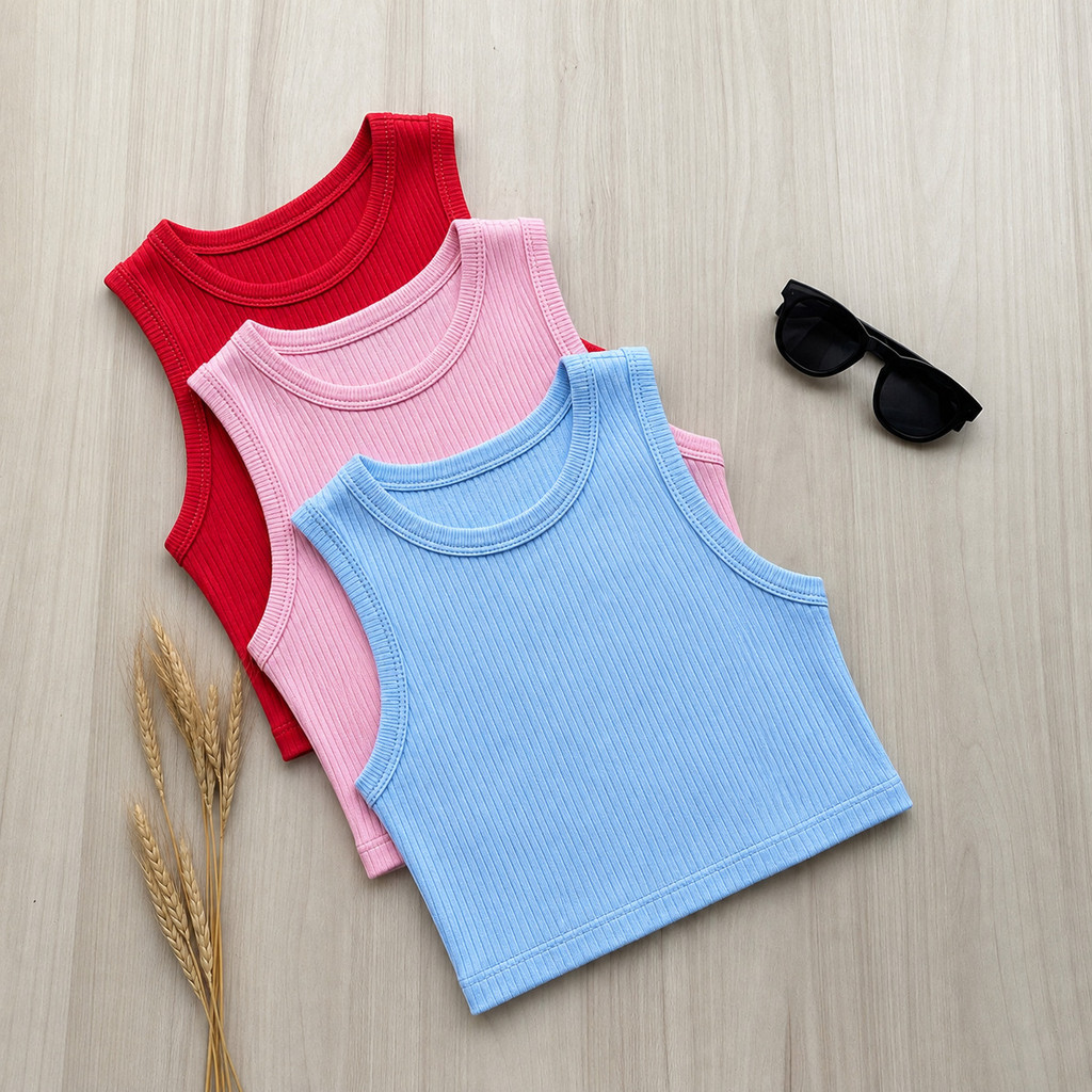 Kit 3 Cropped Regata Feminino Canelado Básico Camiseta Feminina Confortável e Versátil