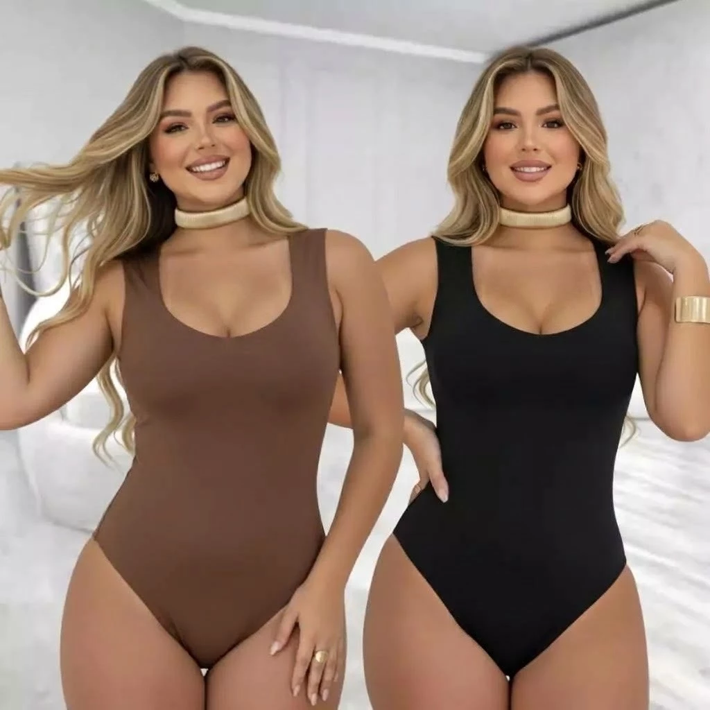 Body Feminino Regata Alça Grossas Collant Decote Arredondado Básico Casual Dia Noite Bori Suplex — imagem 1