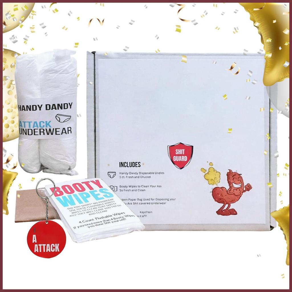 Engraçado Peido Sobrevivência Kit Novidade Prop Com Lenços Umedecidos E Roupa Interior Brincadeira Para Amigos Festa De 