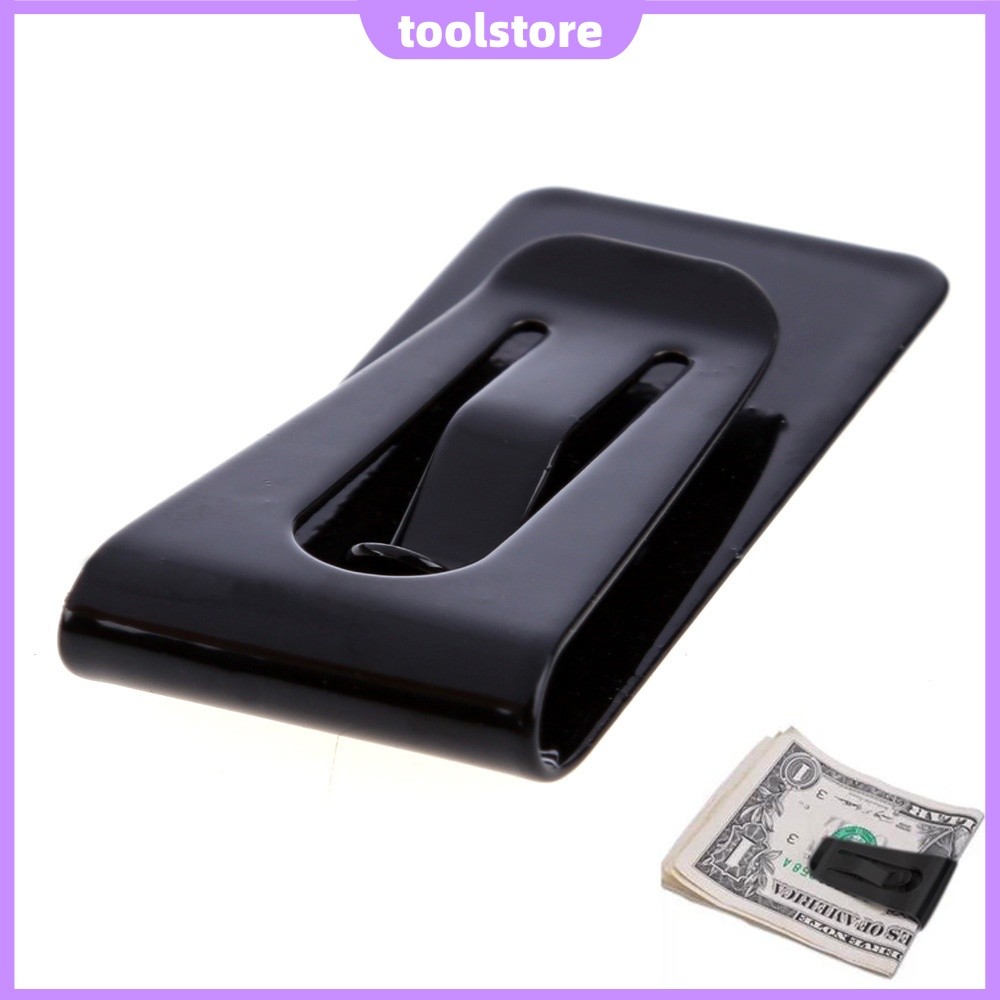 Suporte De Clipe Fino Preto De Aço Inoxidável Para Dinheiro E Recibos , Conveniência Diária [toolstore.br]