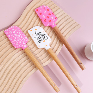 Espátula de Silicone para o Dia dos Namorados, Espátula de Silicone para Confeitaria, Espátula de Silicone com Padrão Im