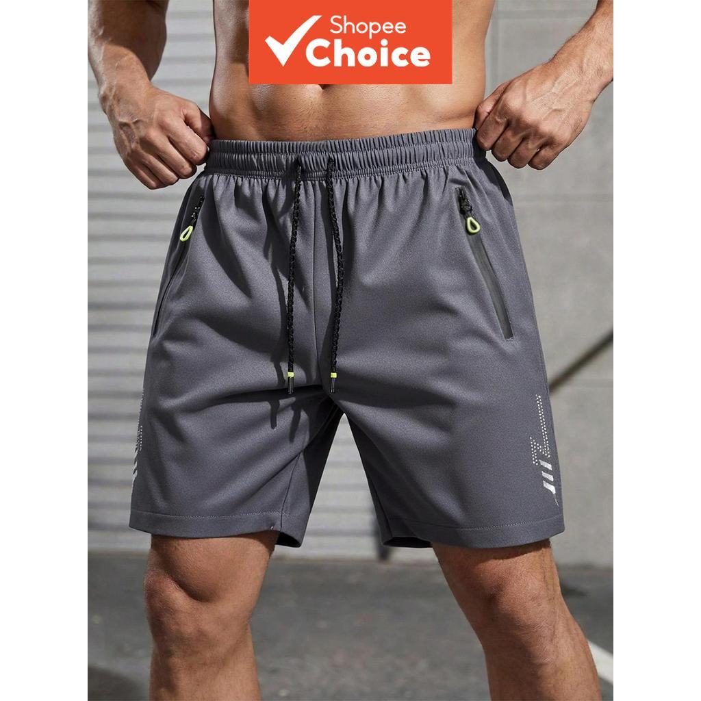  Shorts esportivos masculinos soltos, confortáveis e de secagem rápida, com design elástico respirável e resistente ao