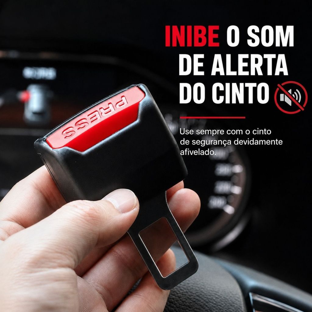Extensor de Cinto de Segurança Anti Aviso Sonoro com Encaixe Universal para Carro