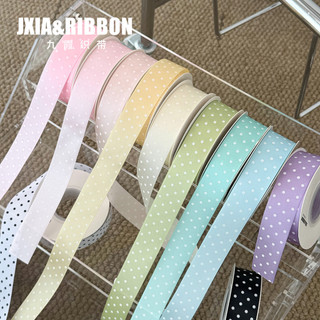 Jiuxia fita Macaron bolinhas fita dia das crianças Bowknot embalagem decoração fita bolo buquê fresco fita