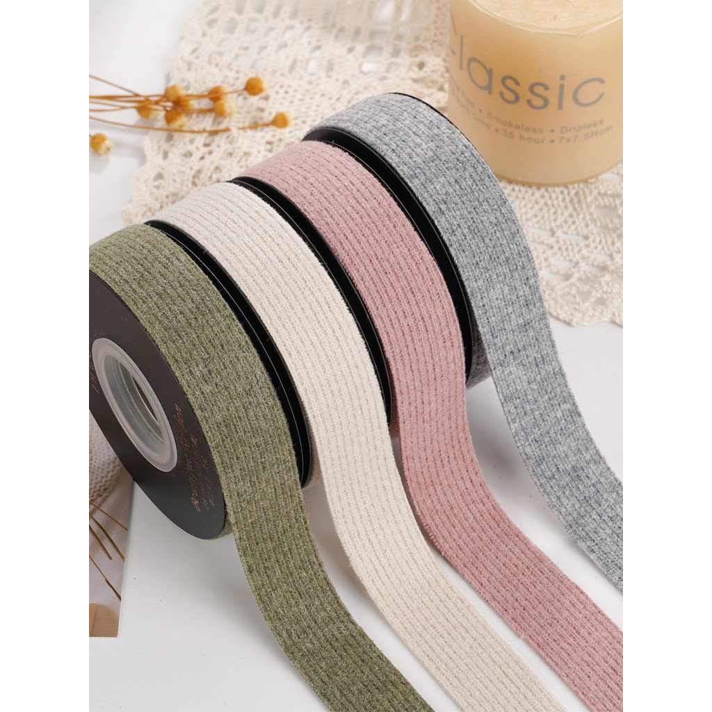 2.5cm lã malha fita acessórios de roupas Bowknot artesanal DIY fita decorativa engrossado borda tira fita