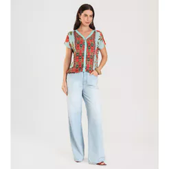 Blusa Feminina Estampada Infinita Cor Azul