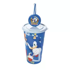 Copo Sonic Tampa Canudo Pin Azul 500 ml Sega Plasútil