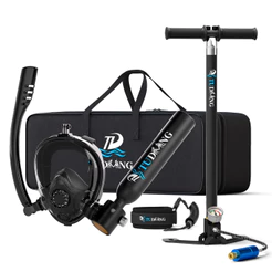 TUDIVING-0.5L conjunto de tanque mergulho Mini cilindro de oxigênio com máscara de snorkel de rosto
