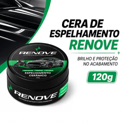 Cera Automotiva Carnaúba Renove 120g - Proteção UV, Repelência à Água e Alto Brilho.