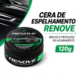 Cera Automotiva Carnaúba Renove 120g - Proteção UV, Repelência à Água e Alto Brilho.