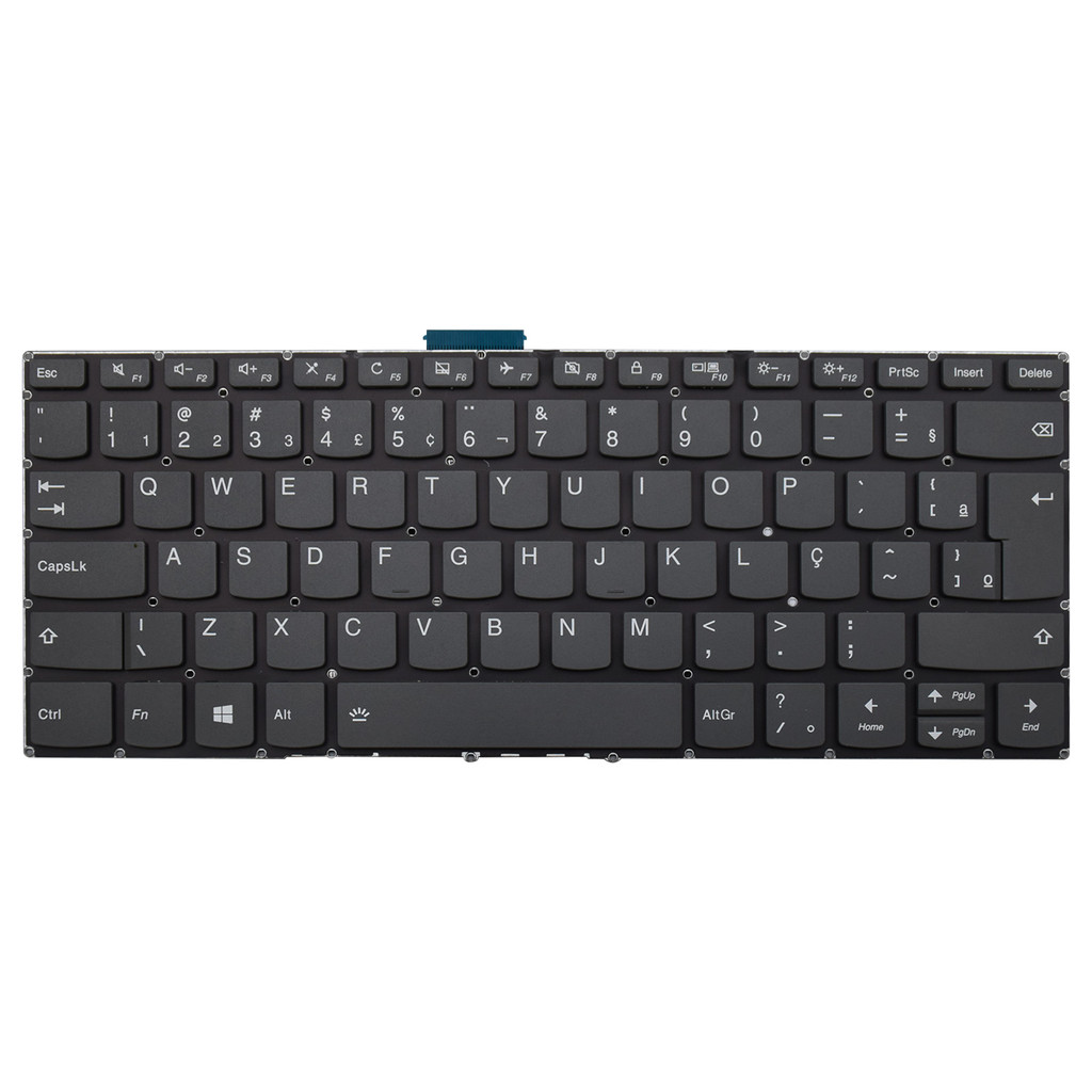 Teclado para Notebook Lenovo Ideapad 330S-14IKB Sem Iluminação ABNT2 Preto