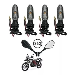 Kit 4 Pisca Led Seta Cb 250 Twister Titan fan 160 + Retrovisor Bmw F800 Haste curta