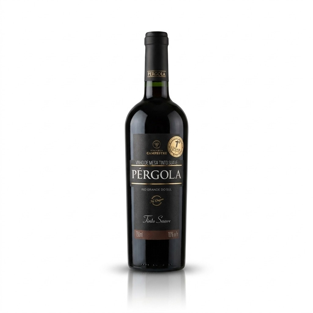 Vinho de Mesa Tinto Pérgola Suave 750ml Vinícola Campestre Brasileiro