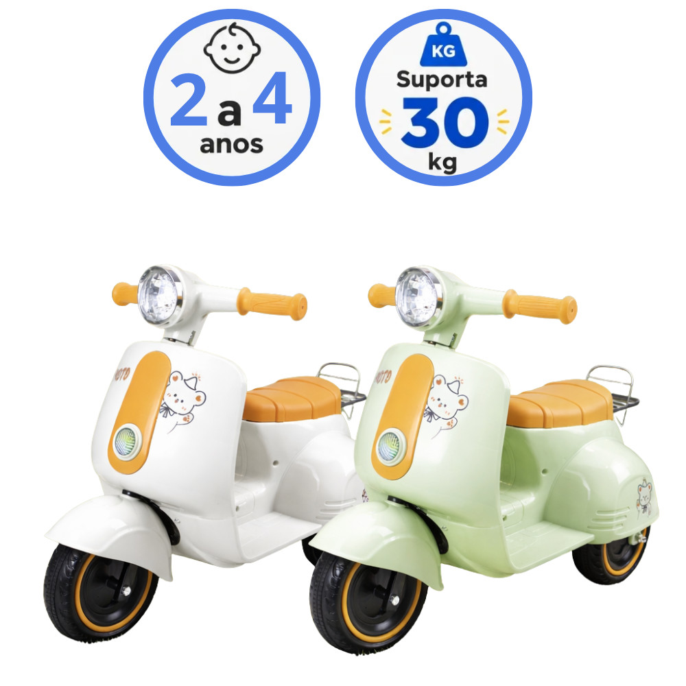 Triciclo Motinha Infantil 6V Avespa Maral Eletrica Luzes e Sons Scooter Suporta Ate 30 KG · foto 2