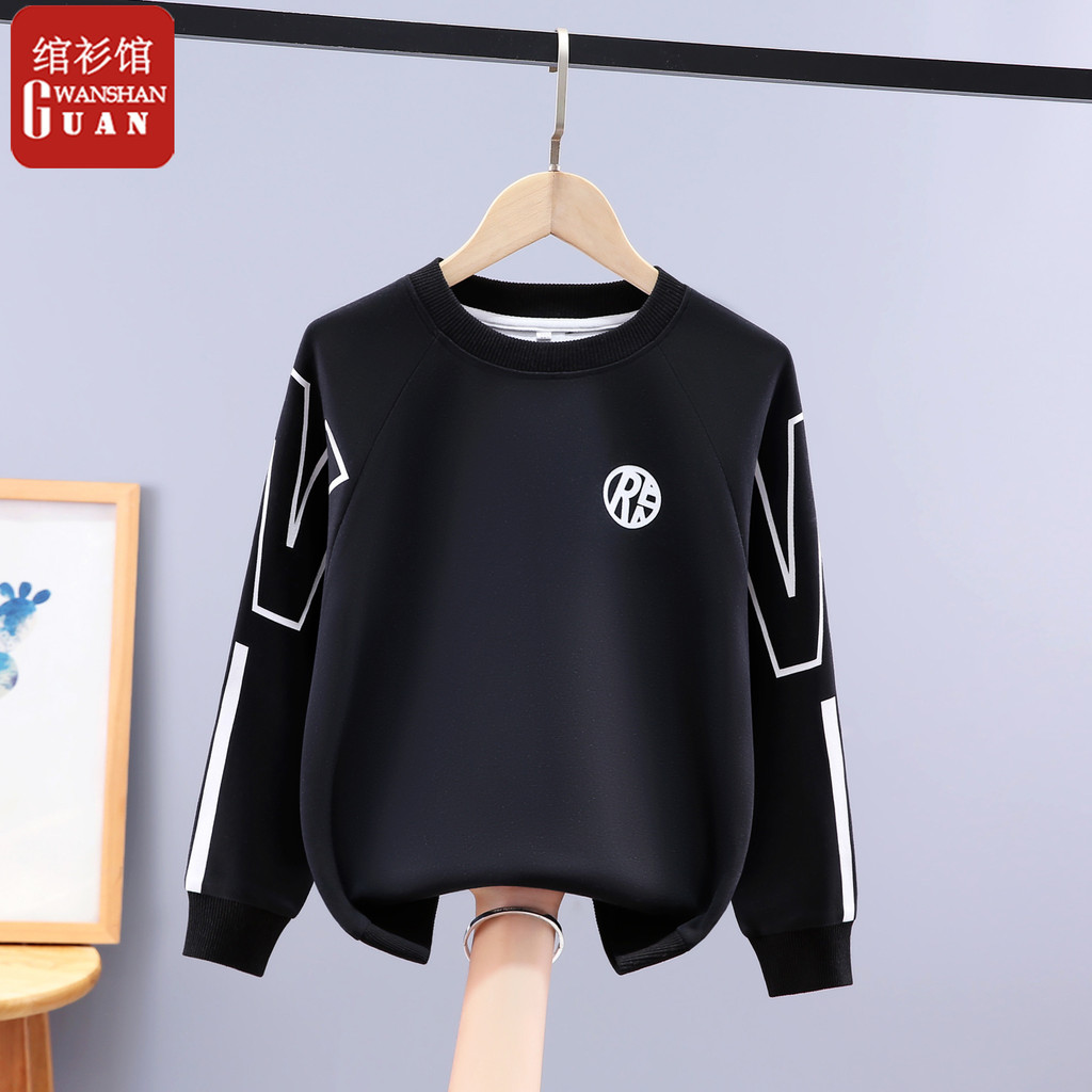 2025 outono novo estilo meninos de manga comprida camiseta moletom grandes crianças primavera outono camiseta em torno d