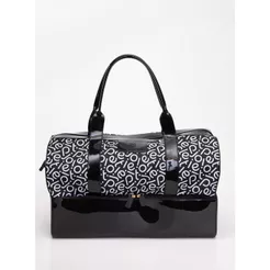Mala Petite Jolie Weekend Preto/Branco Logo PJ PJ10215
