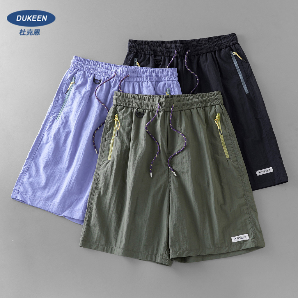 Dukeen legal gelo seda funcional Shorts masculino verão fino lazer ao ar livre correndo esportes de secagem rápida calça