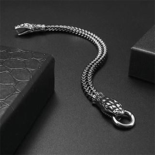 Pulseira de aço de titânio masculina ins na moda Design Retro nicho cobra dominador moda requintado jóias de pulso mascu