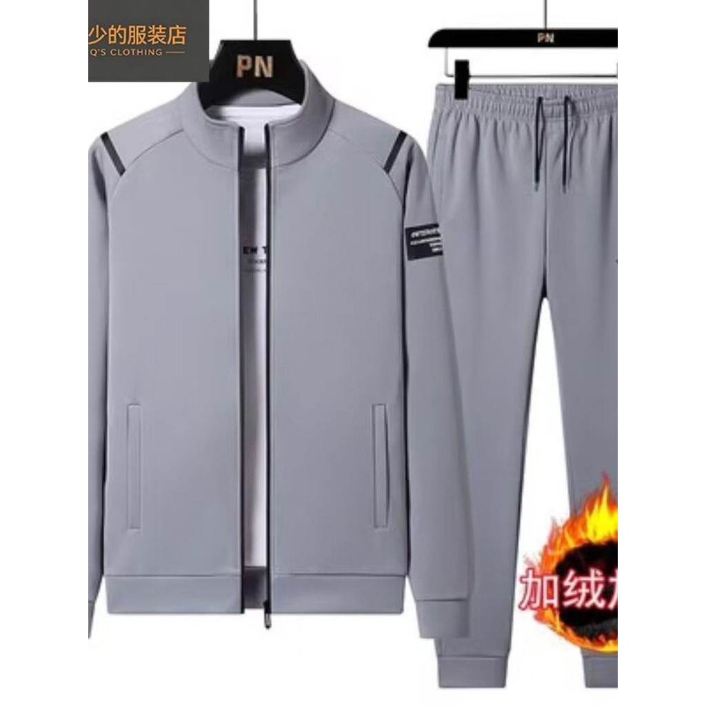 T na moda moletom masculino gola jaqueta primavera outono Casual terno juventude roupas gordas calças esportivas roupas 