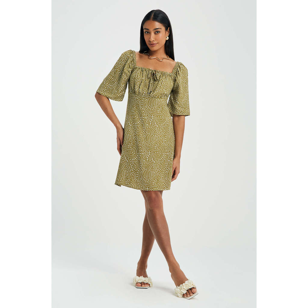 Vestido Feminino Curto Floral Marialícia Verde · foto 2