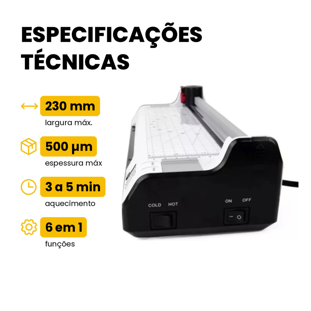 Plastificadora Laminadora A4 220V JST PL-230E Refiladora Quente E Frio · foto 2