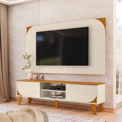 Rack com Painel para TV até 65 Polegadas 182CMX150,5cm Duna Cinamomo/Off White