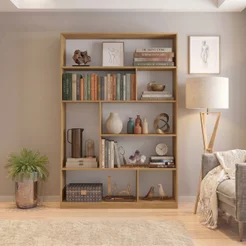 Estante de Livros 120 cm X 180 cm 5 Prateleiras Seattle Yescasa Marrom/Freijó Freijó