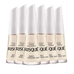 Kit Esmalte Risqué Bianco Puríssimo 8ml - 6 unidades