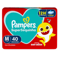 Fralda Descartável Pampers Supersequinha Mega M 40 Unidades