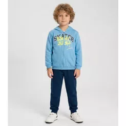 Conjunto Moletom Menino Jaqueta E Calça Kappes Azul