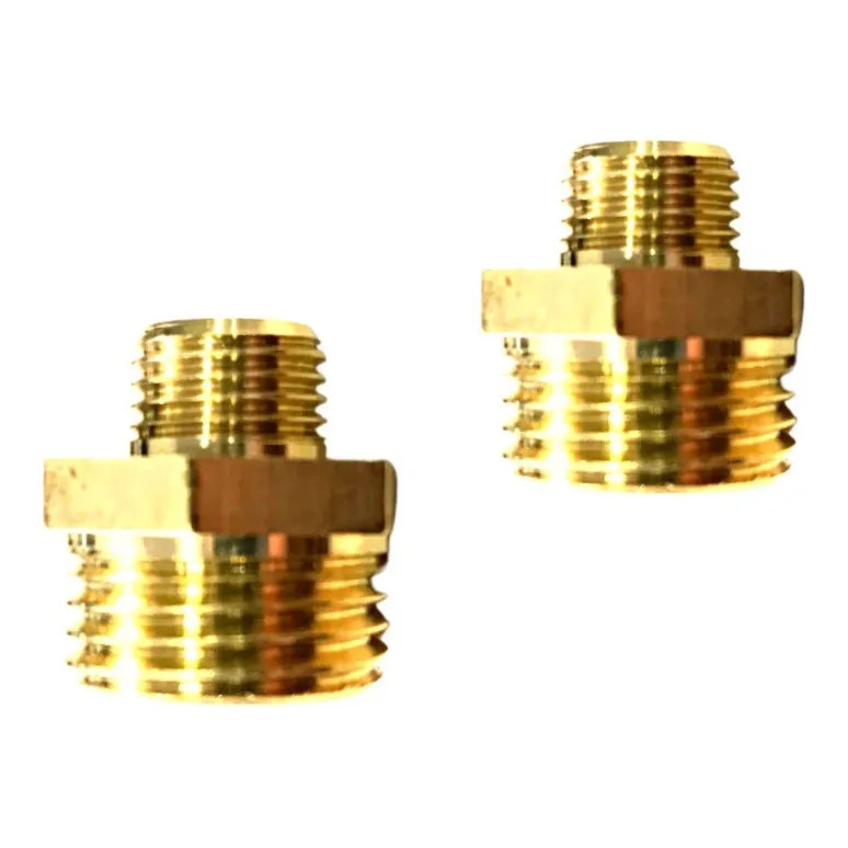 2x 2 Peças Niple Redução Conexão Latão 1/2 - 3/8 Kit