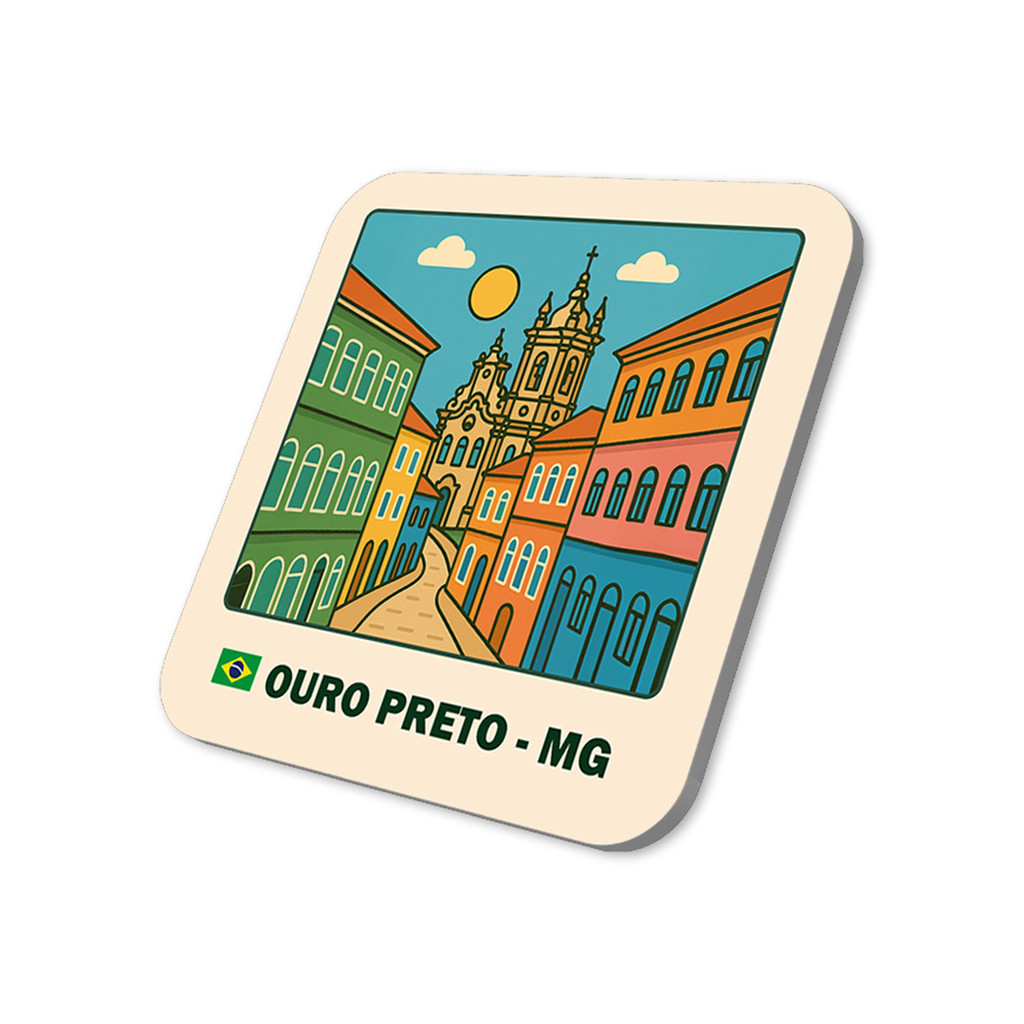 Imã Geladeira Ouro Preto - Minas Gerais Brasil 5x5cm De Metal