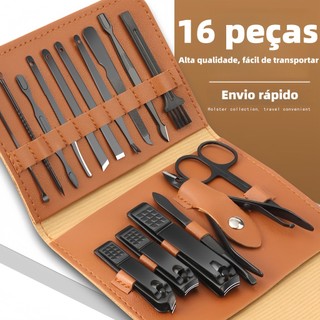 KIT 16 e 7 Pçs/Set Professional Aço Inoxidável Cutícula Nippers Cortador De Unhas Ferrame…