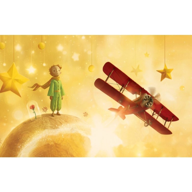 Top Painel Pequeno Príncipe avião retangular de lona para decoração de festa de aniversário infantil. Várias medidas.
