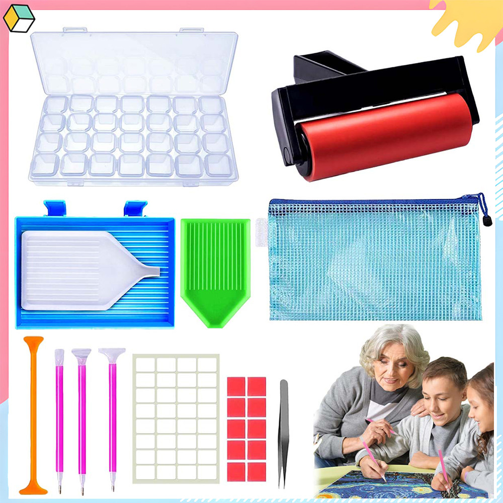 12 pçs de acessórios de pintura de diamante, kit de ferramentas de pintura de diamante DIY 5D, kits de pinturas, bandeja em Oferta na Shopee