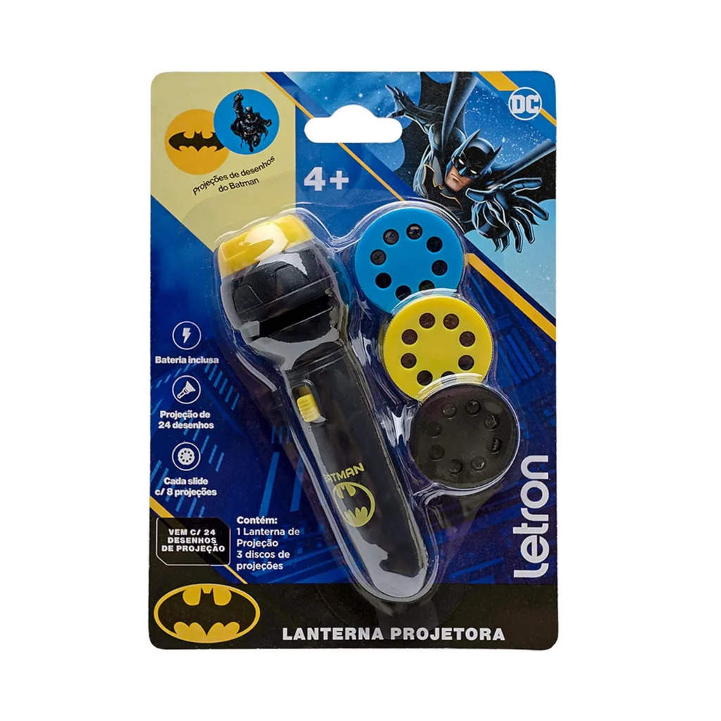 Brinquedo Infantil Lanterna Projetora Batman c/ 3 Slides Letron Leo&Leo Leonora - 10464 em Oferta na Shopee