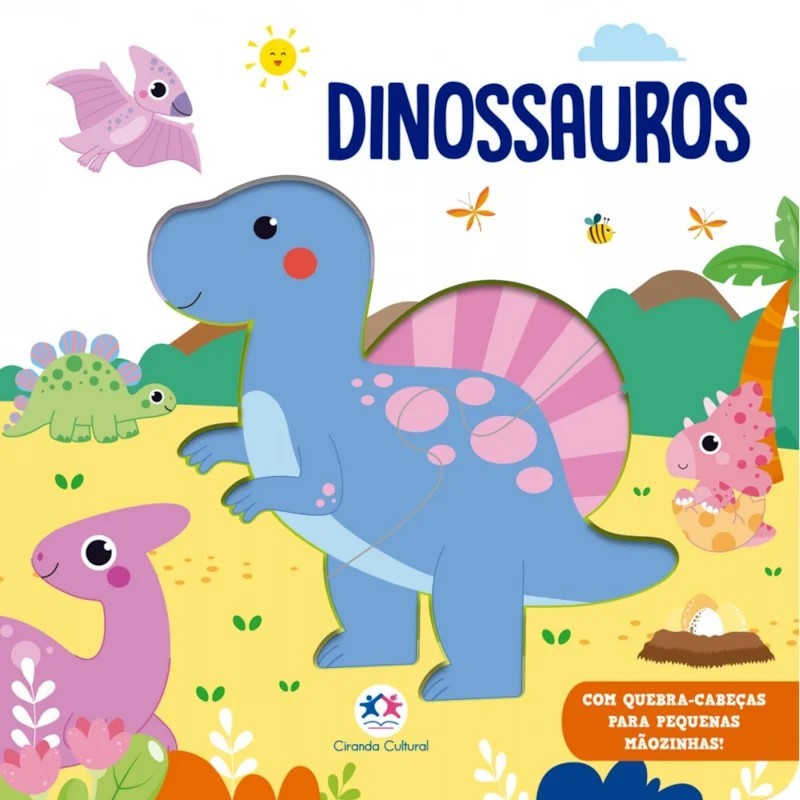 Livro Dinossauros - Quebra-Cabeça de 2 Peças