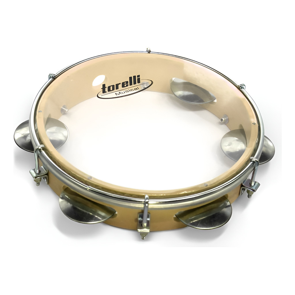 Pandeiro Torelli Tp848 8 Polegadas Pele Transparente Cor Marrom-claro