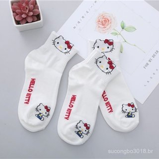 hello kitty Meias Meninas Estudantis Femininas De Primavera Verão Lazer Esportivo Bonito em Oferta na Shopee