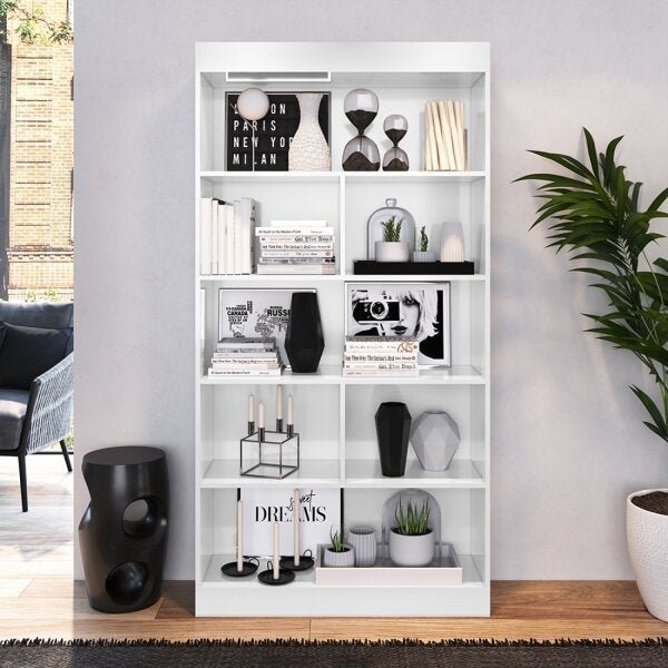 Estante/Livreiro 5 Prateleiras Magnólia Demolição Yescasa Branco em Oferta na Shopee