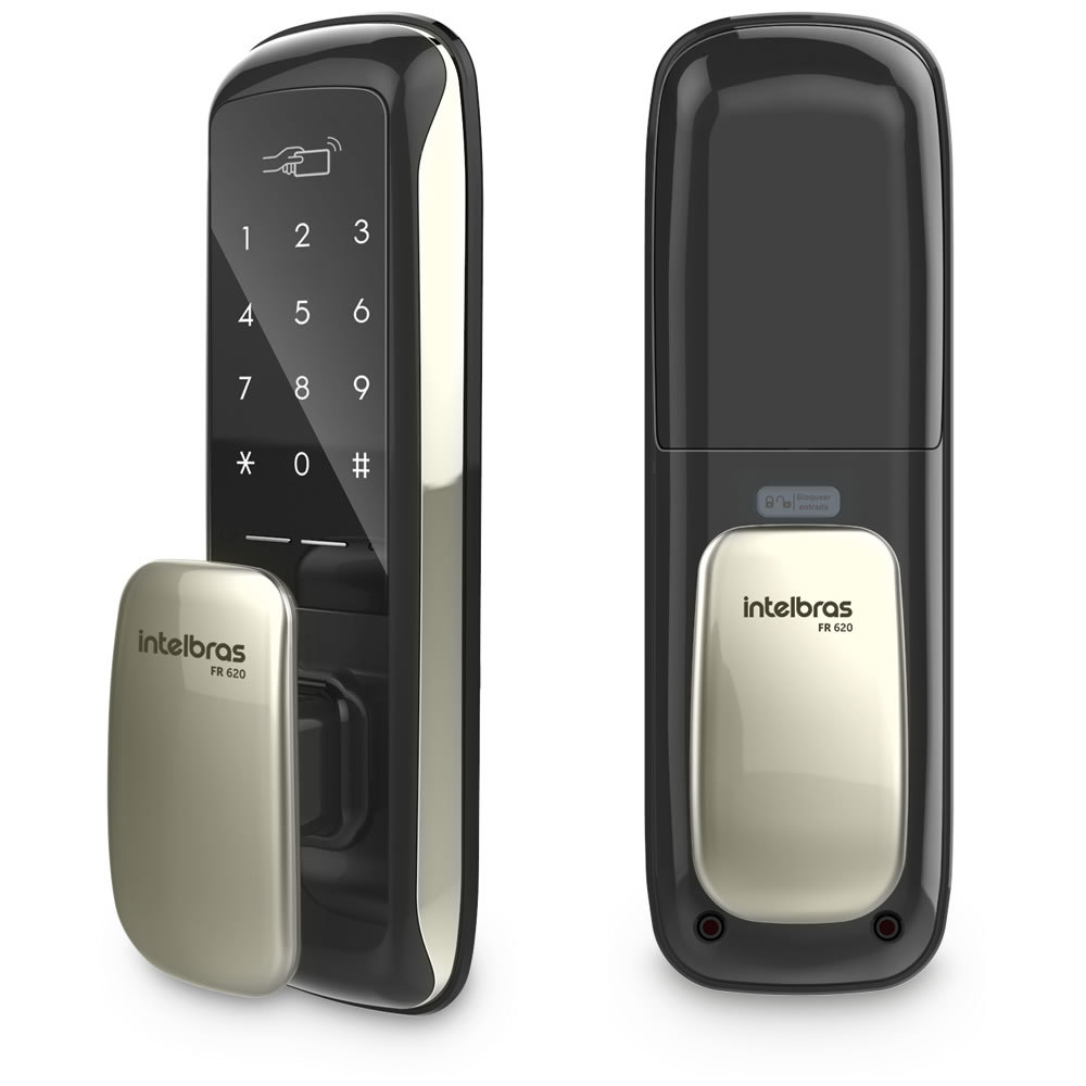 Fechadura Digital Sem Fio Com Senha Chaveiro Push &amp; Pull  FR 620 Intelbras