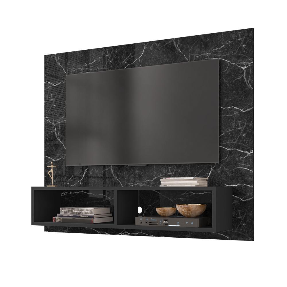 Painel Para TV 43" Com Nichos Viena Nero 2075779 Para Sala Bechara