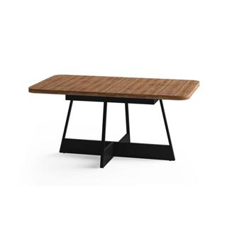 Mesa de Sala Jantar Átria Retangular 1592 Aço c/Tampo Madeirado 160x90cm Nogal/preto/preto - Carraro em Oferta na Shopee