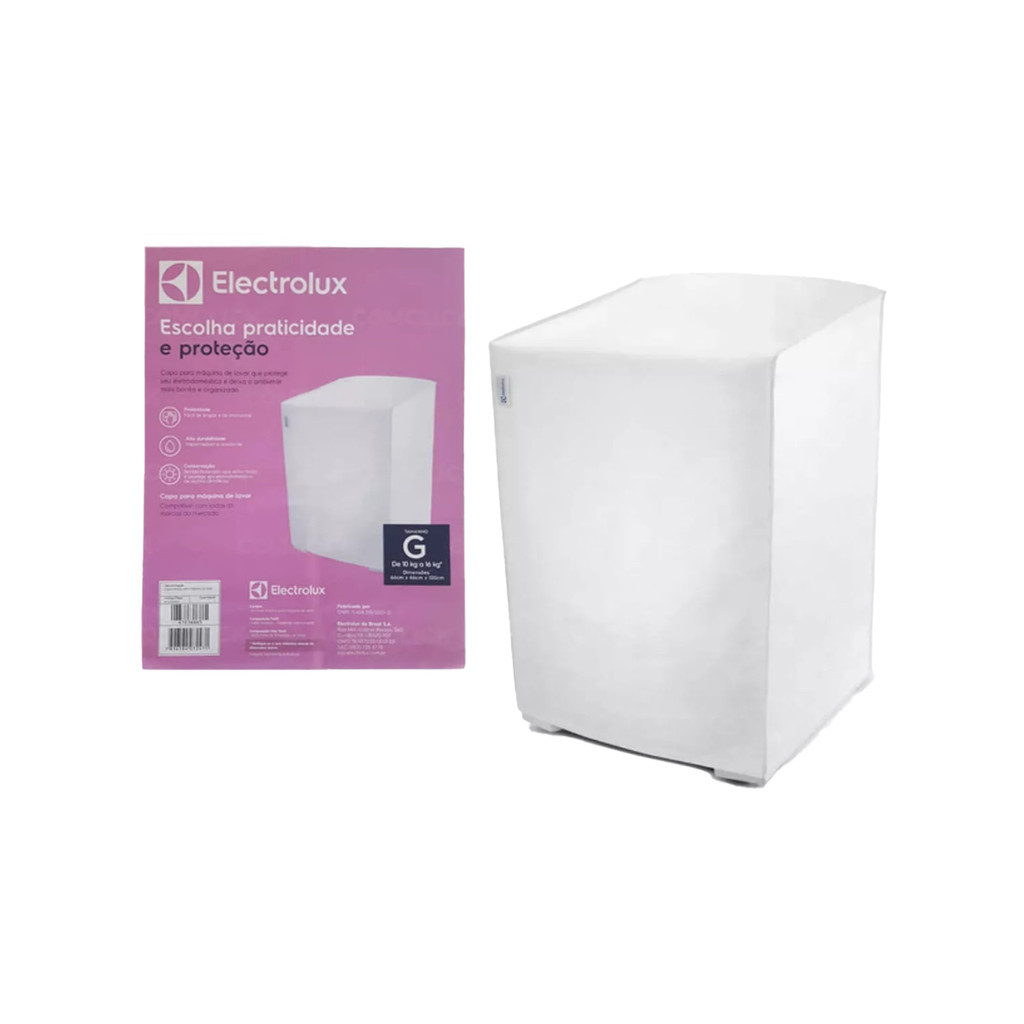 CAPA DE PROTEÇÃO BRANCA G LAVADORA ELECTROLUX 10 A 16KG ORIGINAL - 80000711