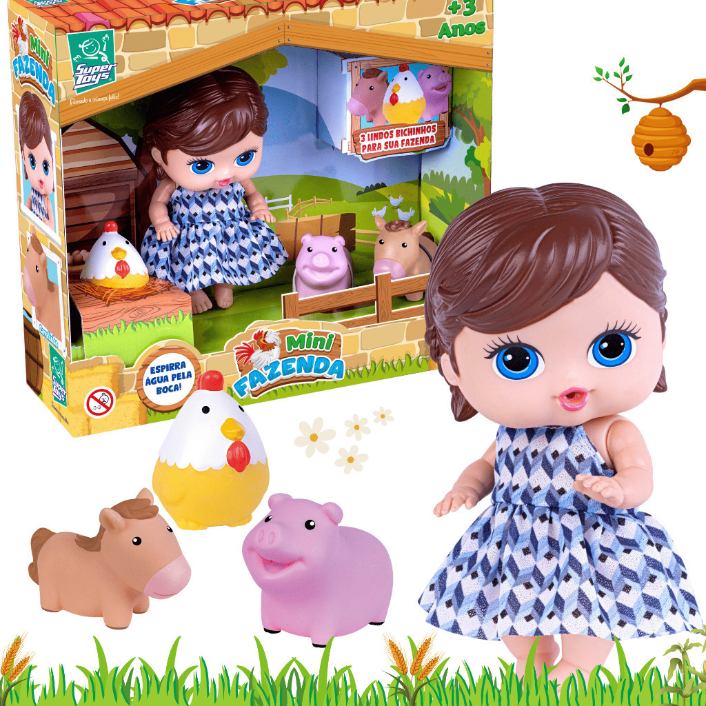 Mini Boneca Fazendinha Com Acessorios Kit Menina Super Toys em Oferta na Shopee
